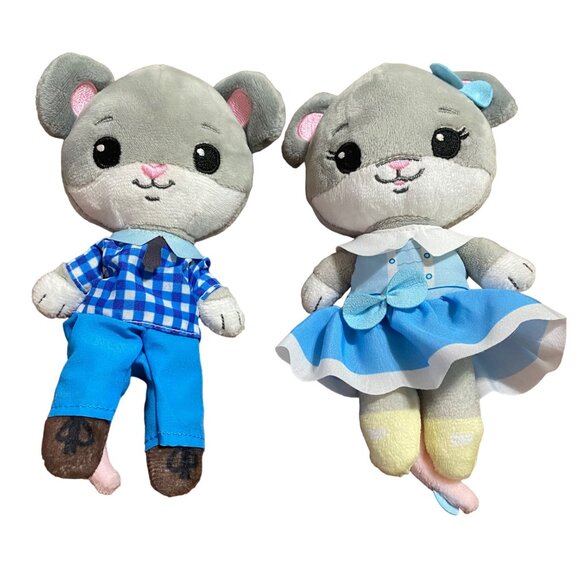 Tiny Tukkins Mommy Evelyn Daddy Ezra Mouse Mom and Dad Plush 7" Boy Girl - Picture 1 of 2